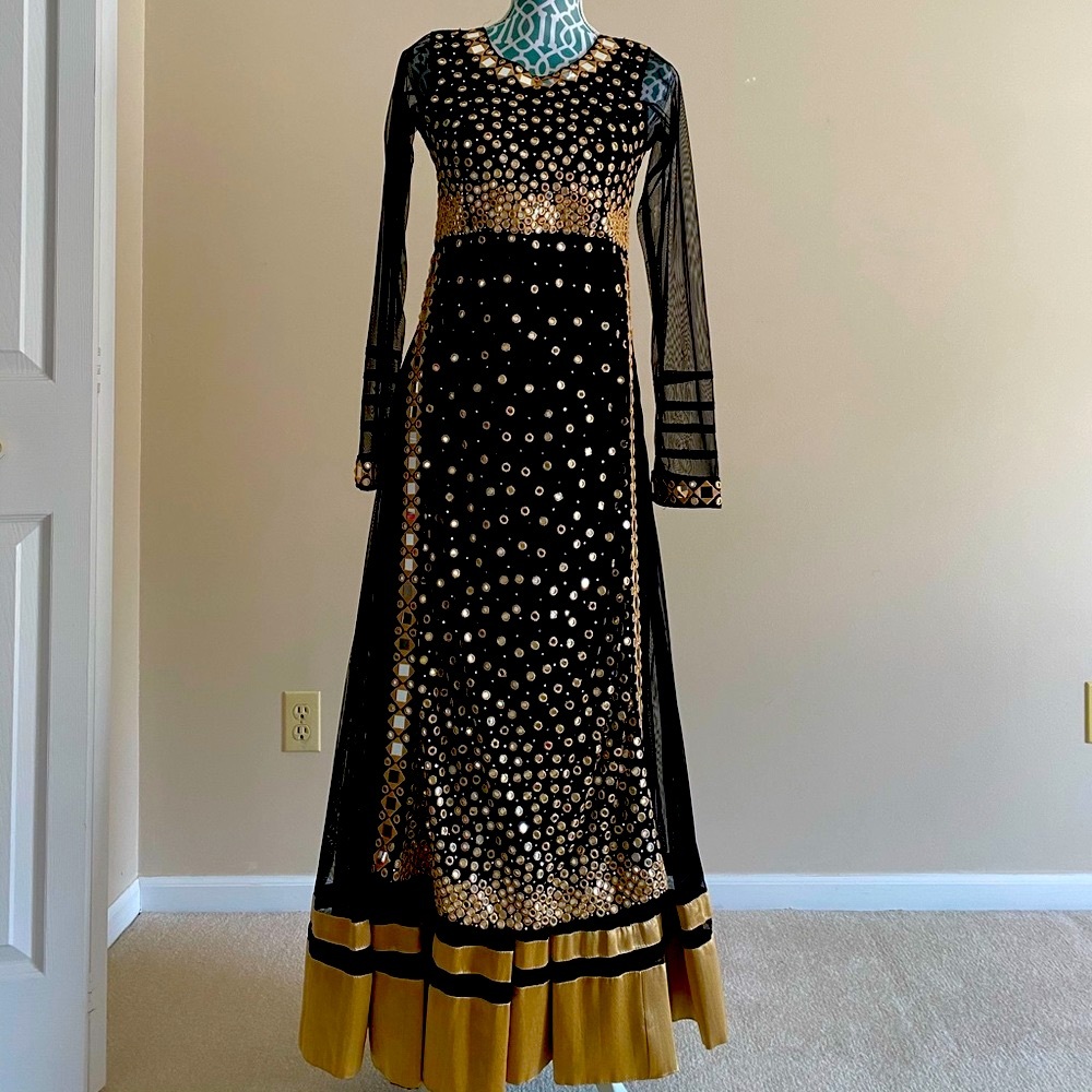 Mirror work anarkali gown Indian Pakistani